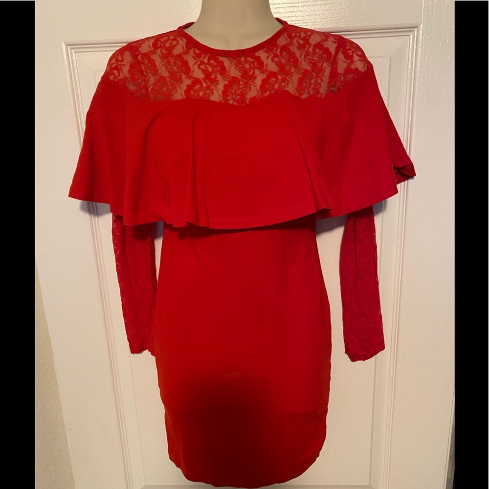 Red lace dress